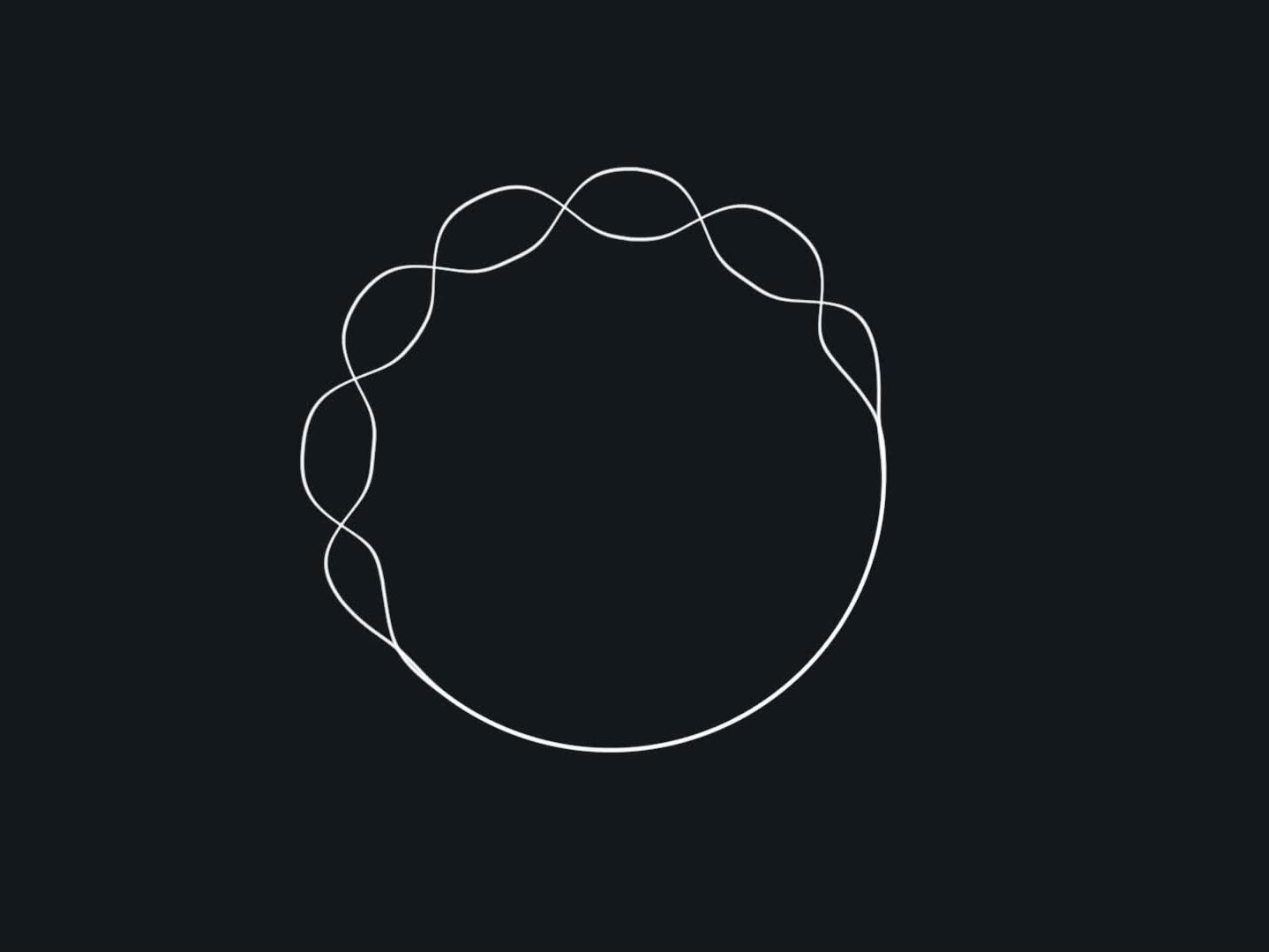 Two lines moving around in the shape of a circle